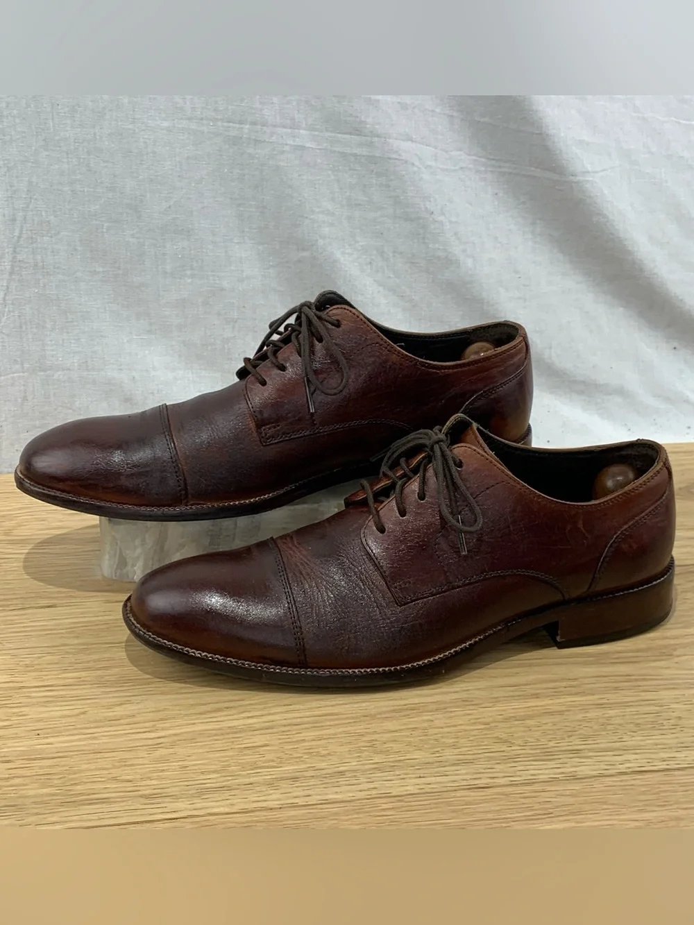 Cole Haan Men’s Size 9 M Cap Toe Oxford Dress Shoes Dark Brown